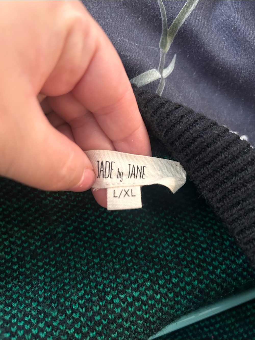 Jade by Jane Oversized Black & Green Alien Cardigan Sweater - Picture 3 of 4